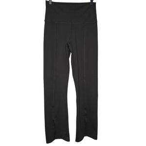 zobha Womens Daily Ultra High Rise Slit Front Flare Olive Green Pants Size Large